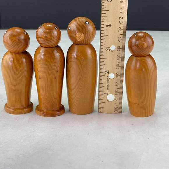Vintage Wood Bird Figurines Removable Posing Heads Set of 4 - Picture 10 of 10